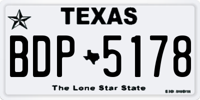 TX license plate BDP5178