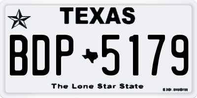 TX license plate BDP5179