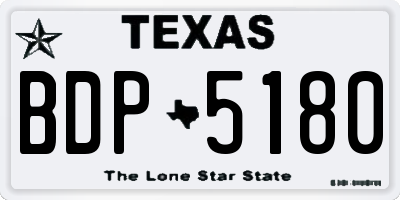 TX license plate BDP5180