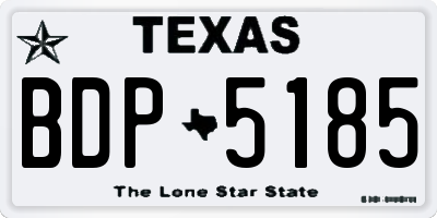 TX license plate BDP5185