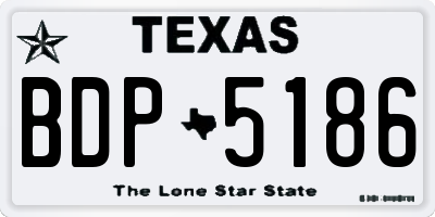 TX license plate BDP5186