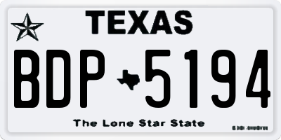 TX license plate BDP5194