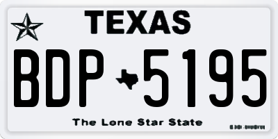 TX license plate BDP5195