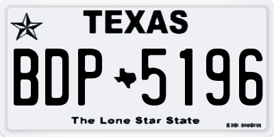 TX license plate BDP5196