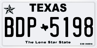 TX license plate BDP5198