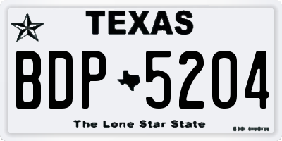 TX license plate BDP5204