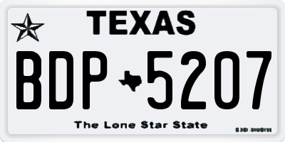 TX license plate BDP5207