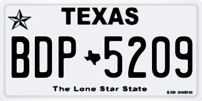 TX license plate BDP5209