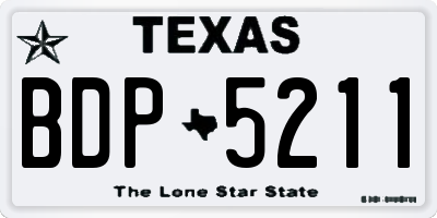 TX license plate BDP5211