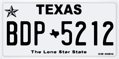 TX license plate BDP5212