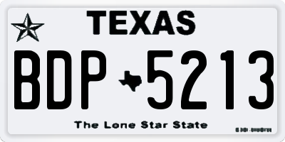 TX license plate BDP5213