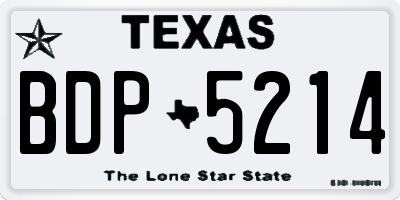 TX license plate BDP5214