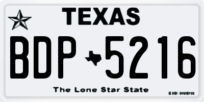 TX license plate BDP5216