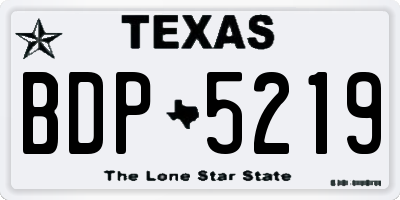 TX license plate BDP5219
