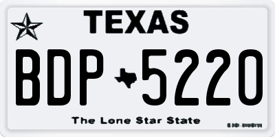 TX license plate BDP5220
