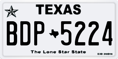 TX license plate BDP5224