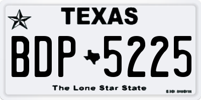 TX license plate BDP5225