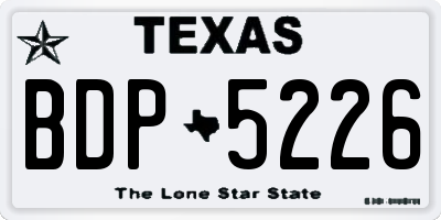 TX license plate BDP5226
