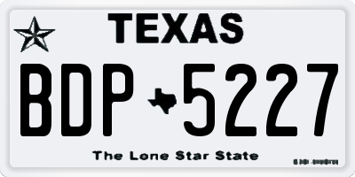 TX license plate BDP5227