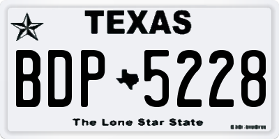 TX license plate BDP5228