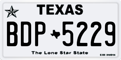TX license plate BDP5229