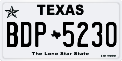 TX license plate BDP5230