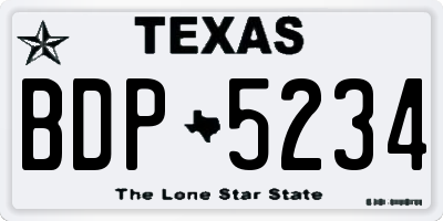 TX license plate BDP5234