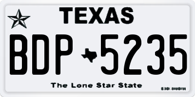 TX license plate BDP5235
