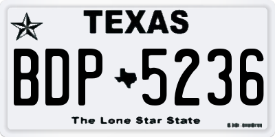 TX license plate BDP5236