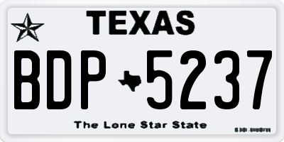 TX license plate BDP5237