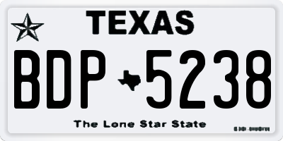 TX license plate BDP5238