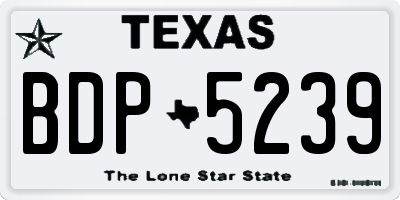TX license plate BDP5239