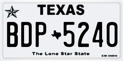 TX license plate BDP5240