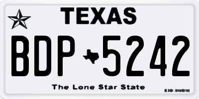 TX license plate BDP5242