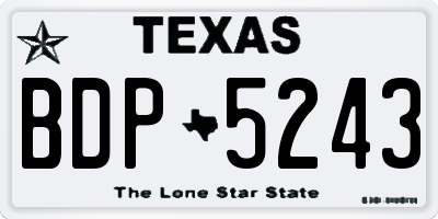 TX license plate BDP5243
