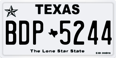 TX license plate BDP5244