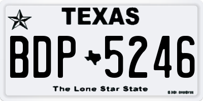 TX license plate BDP5246