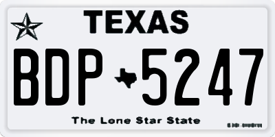TX license plate BDP5247