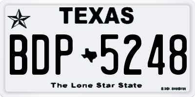 TX license plate BDP5248