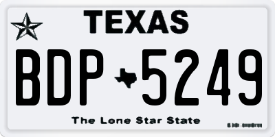 TX license plate BDP5249
