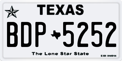 TX license plate BDP5252