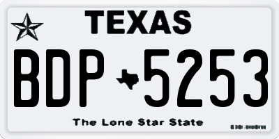TX license plate BDP5253