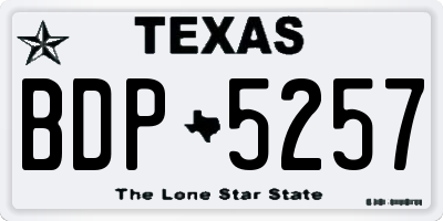 TX license plate BDP5257
