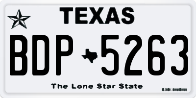TX license plate BDP5263
