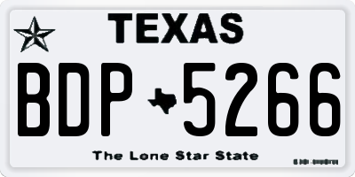 TX license plate BDP5266