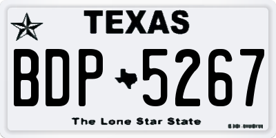 TX license plate BDP5267