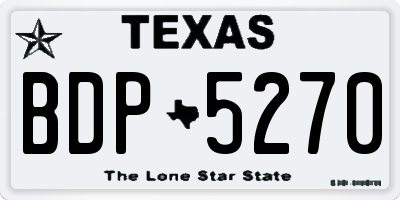 TX license plate BDP5270