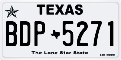 TX license plate BDP5271