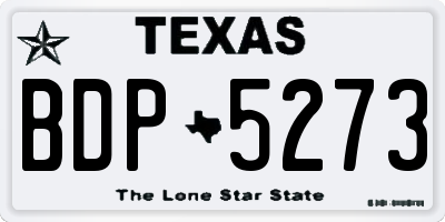 TX license plate BDP5273