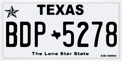 TX license plate BDP5278